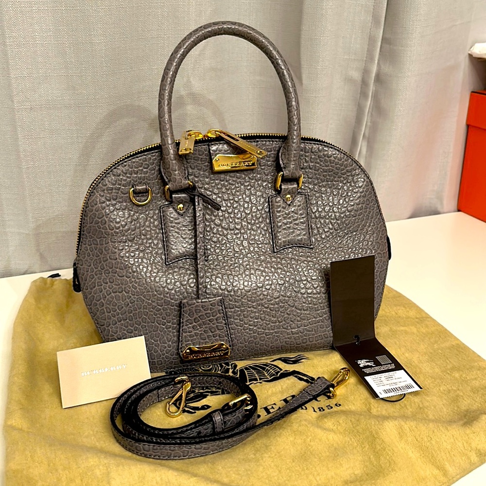 Burberry small orchard bowling satchel w/detachable adjustable straps - like new